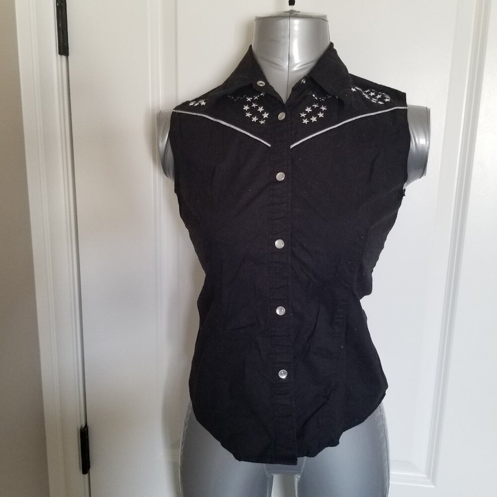 Vintage Ash Creek Trading Western Style Sleeveless Button-up Shirt